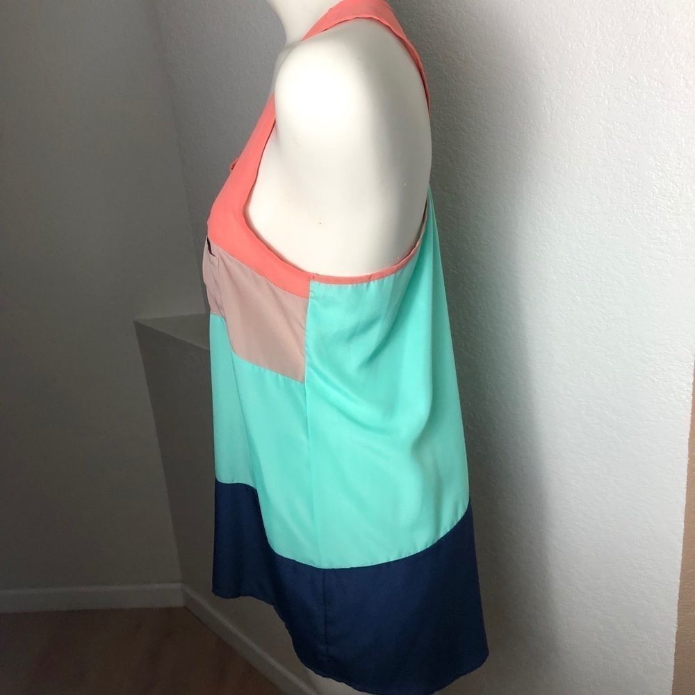 Charming Charlie Colorblock Racerback Tank Top M - Picture 4 of 10